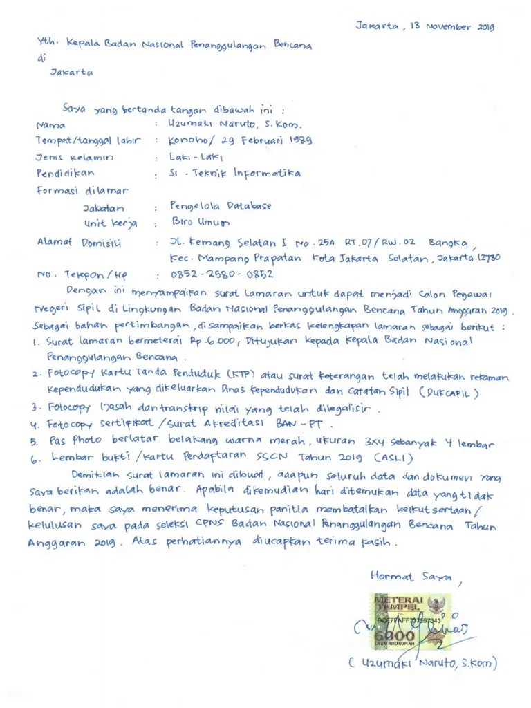 Cpns polri tahun anggaran 2021, bersedia: Surat Pernyataan Cpns Bnpt : Surat Pernyataan Kebenaran Dokumen Cpns Basarnas 2018 Info Cpns ...