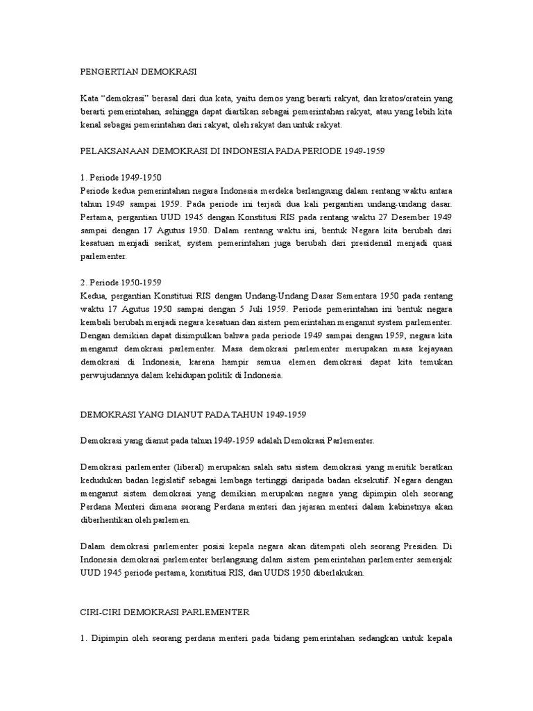 PKN Demokrasi 1949-1959 | PDF