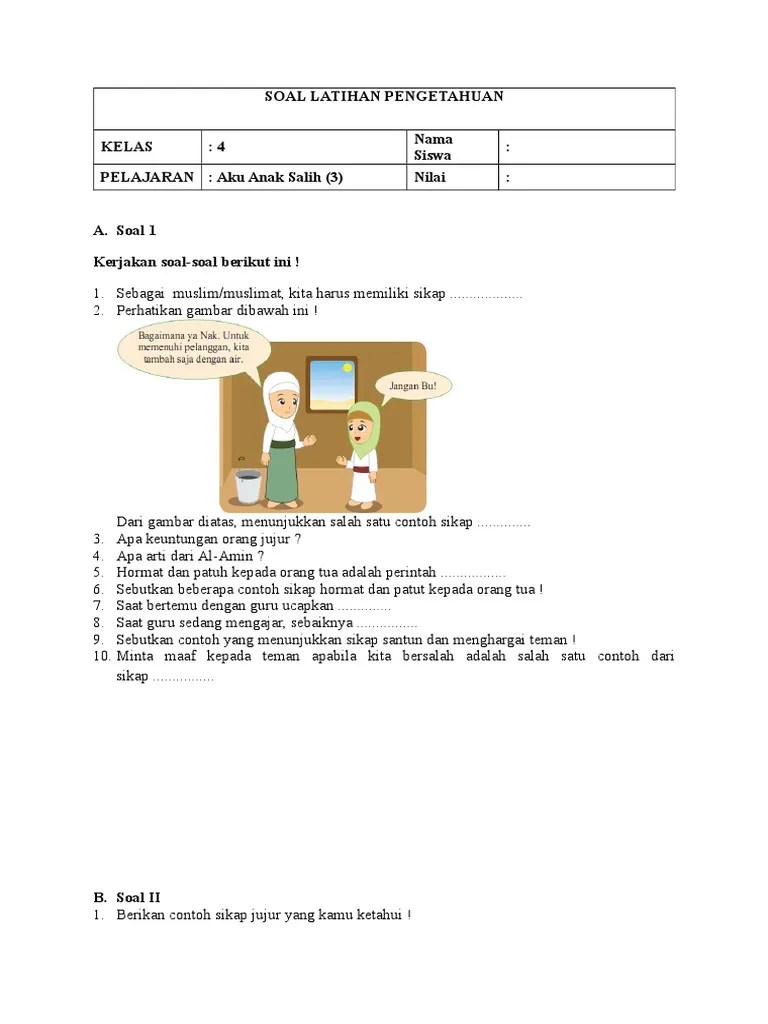 Soal Latihan Pengetahuan Pelajaran 3 | PDF