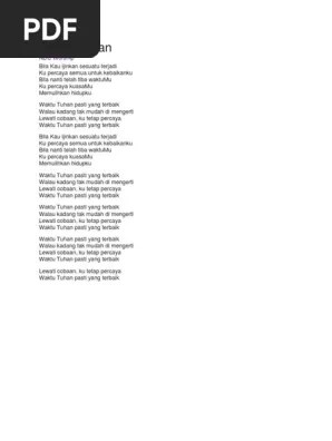 Waktu tuhan pasti yang terbaik. Lirik Lagu Waktu Tuhan Pdf