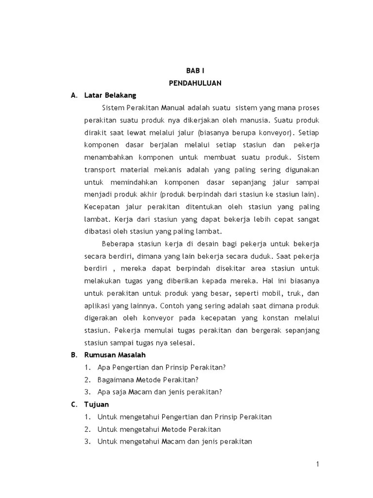 Beban kerja manusia berdasarkan sistem manusia mesin dapat menurun. Makalah Sistem Perakitan Manual Pada Produksi Massal Pdf