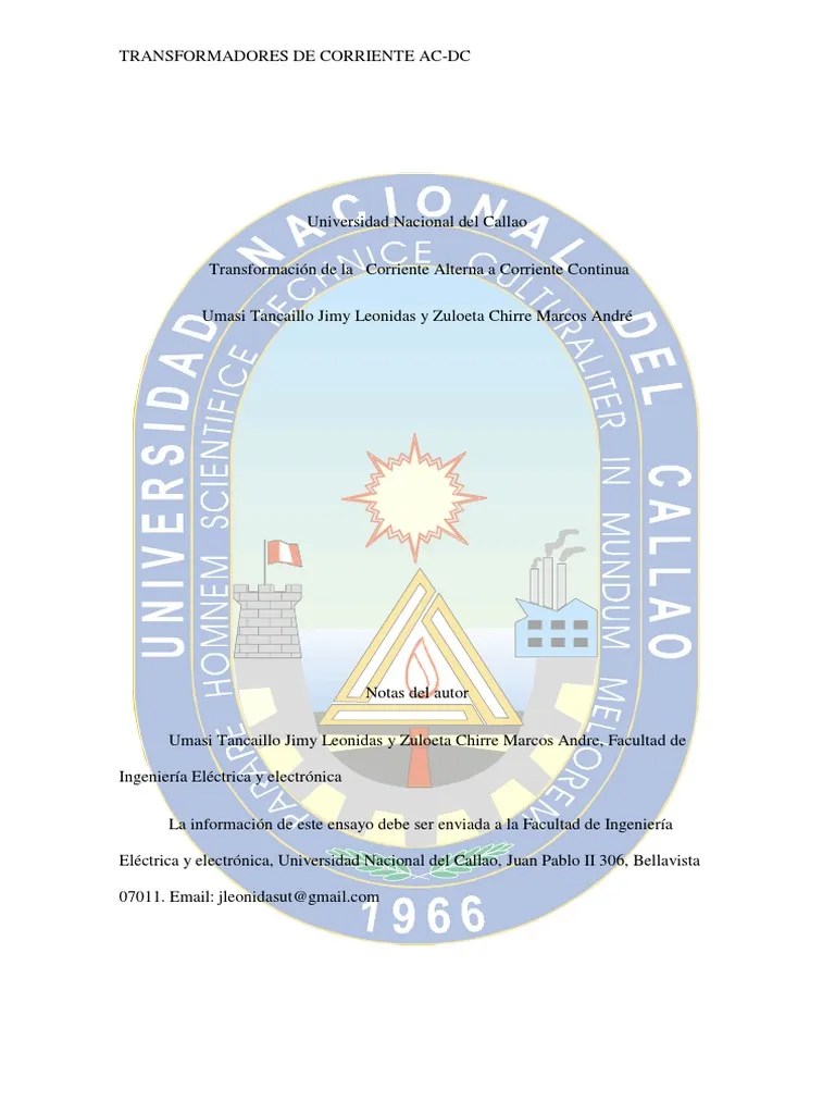 Transformación De Corriente Alterna A Continua - Ensayo | Descargar Gratis PDF | Rectificador ...