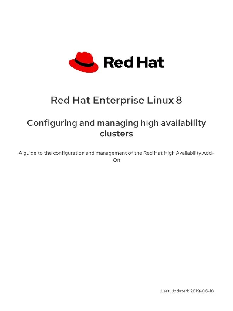 RHEL 8 - Configuring And Managing High Availability Clusters | PDF ...