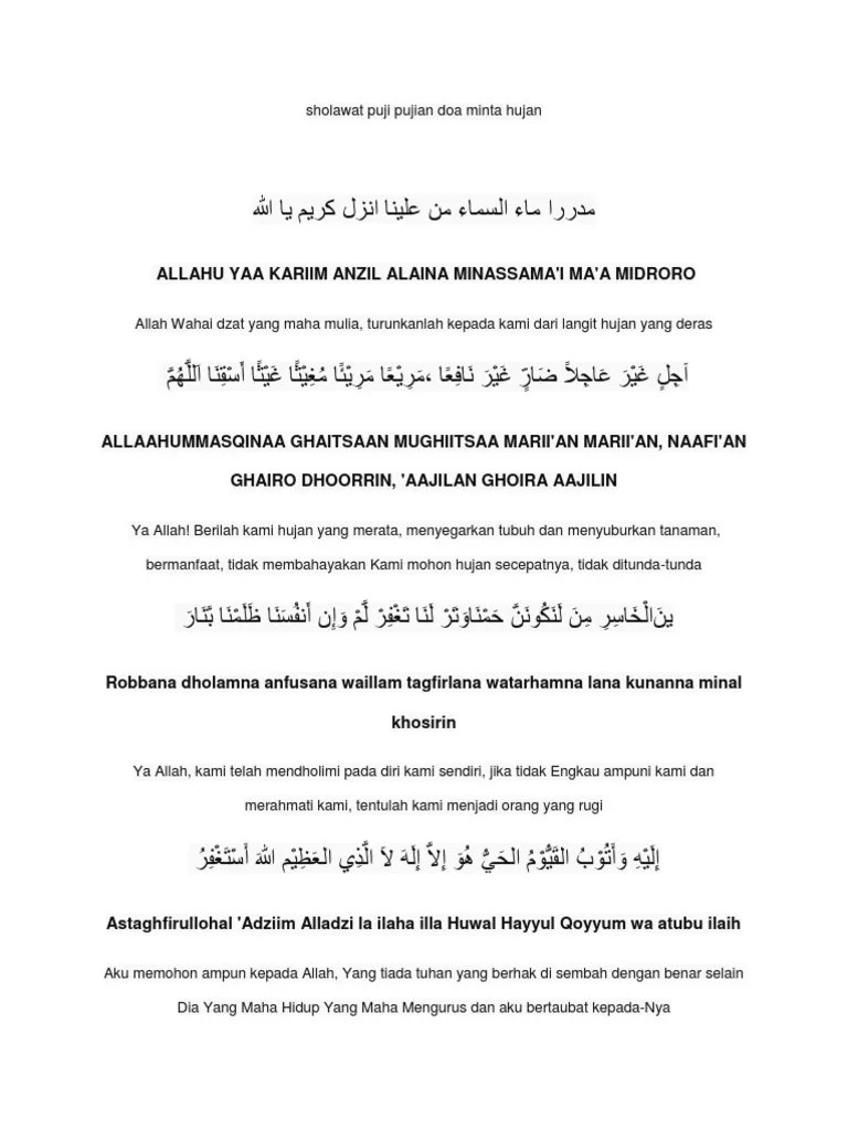 Keutamaan dan khasiat sholawat nurul anwar : Shalawat Mohon Hujan Pdf