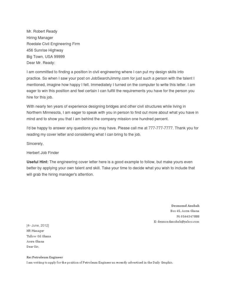 04.03.2012 · sample cover letter for older job seekers. Contoh Cover Letter Ghana Engineering