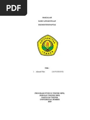 Pantai juga bisa didefenisikan sebagai wilayah pertemuan antara daratan dan lautan. Makalah Pantai Fix Pdf