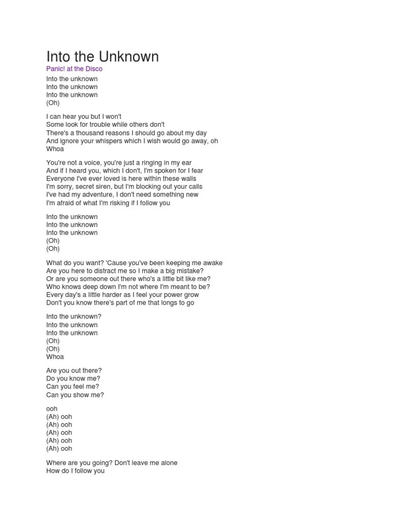 Into The Unknown | PDF