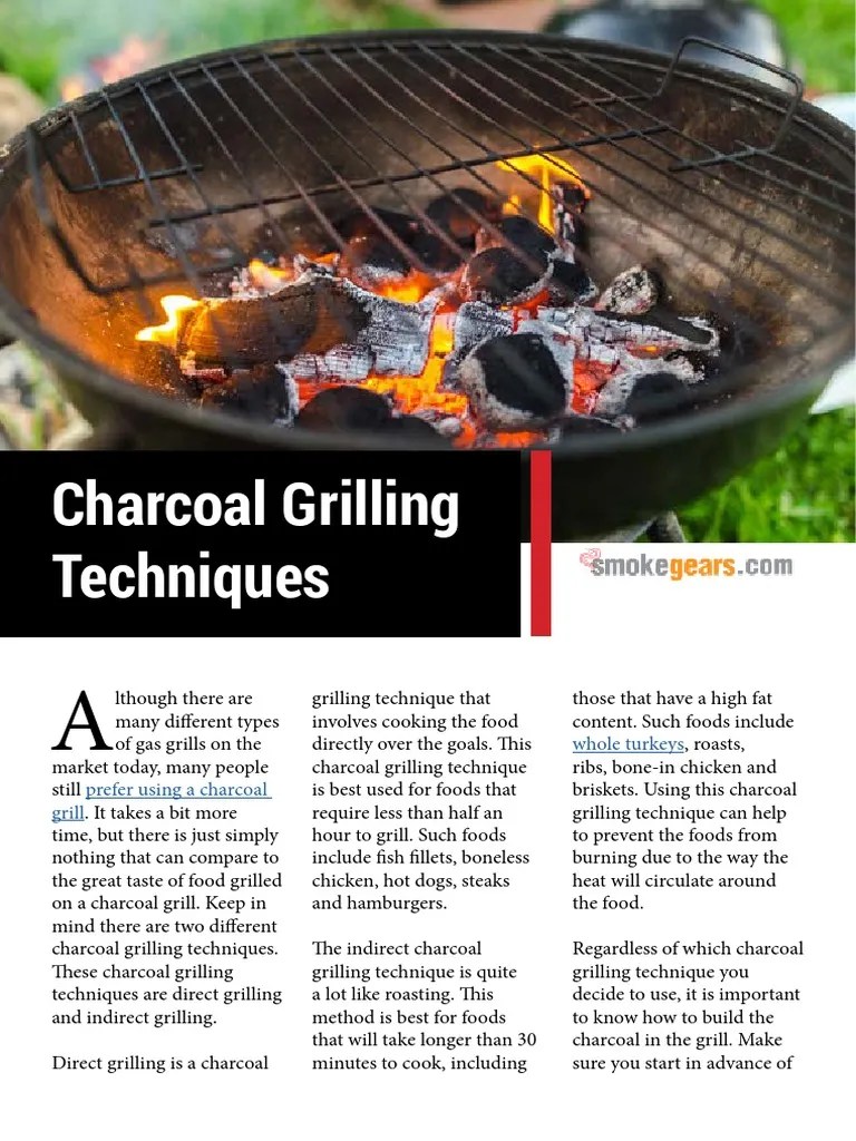 Charcoal Grilling Techniques | PDF | Barbecue Grill | Grilling