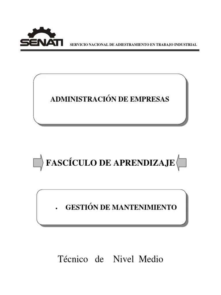Gestion Del Mantto SENATI | Descargar Gratis PDF | Planificación | Ingeniería De Confiabilidad