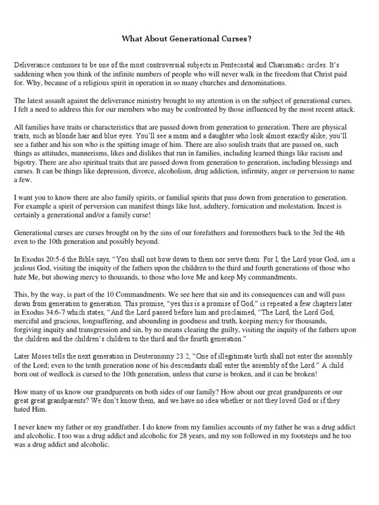 G What About Generational Curses PDF | PDF | Cain And Abel | Christianity