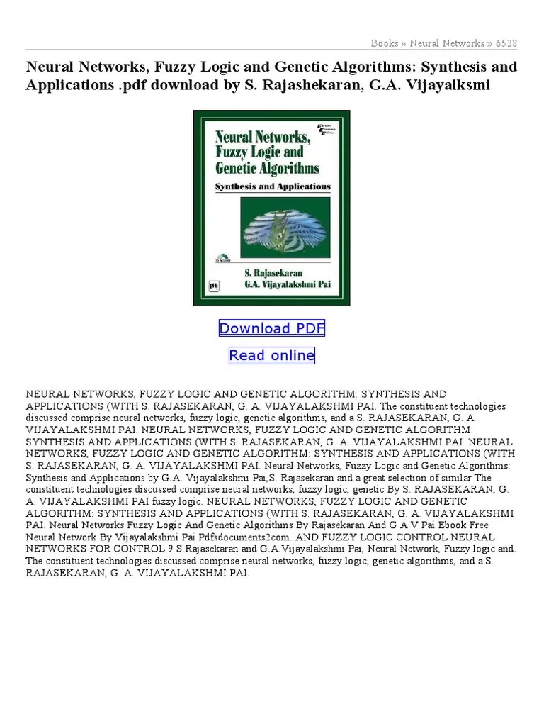 Neural Networks Fuzzy Logic And Genetic Algorithms Synthesis And ...