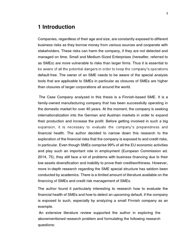 Financial Performance Of Small And Medium Enterprises | PDF | Financial ...