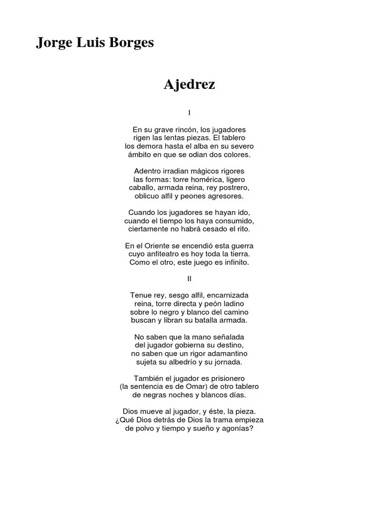 Jorge Luis Borges - Ajedrez | PDF