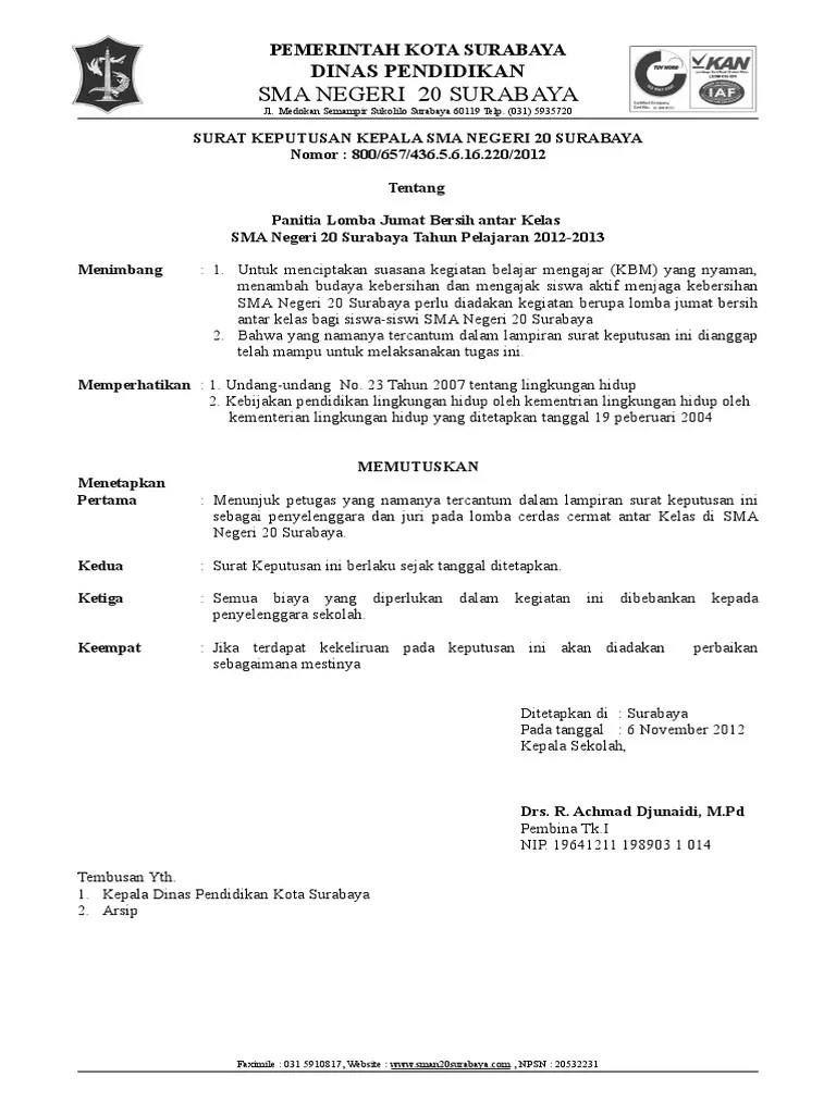 SK Panitia Lomba Cerdas Cermat | PDF