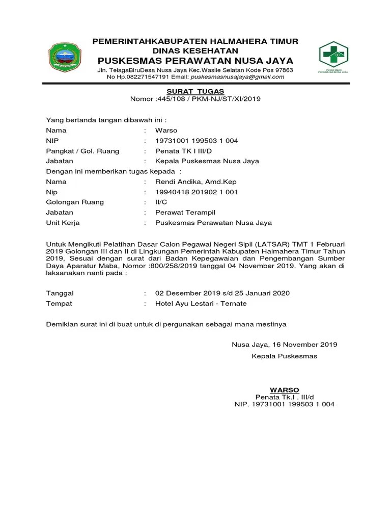 Seperti halnya dengan mengerjakan tugas tugas latsar. Surat Tugas Latsar Pdf