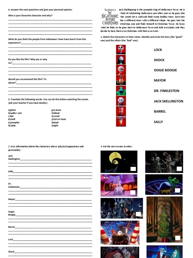 The Nightmare Before Christmas Booklet Video Movie Activities - 101855 | PDF | Christmas