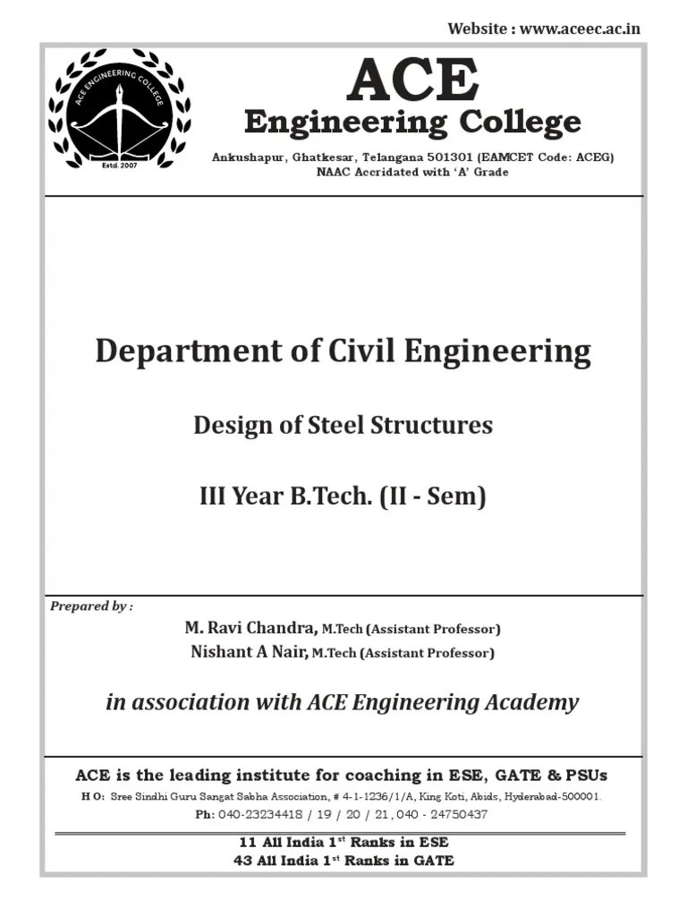 III Design Of Steel Structures Unit 1 | PDF | Rivet | Strength Of Materials