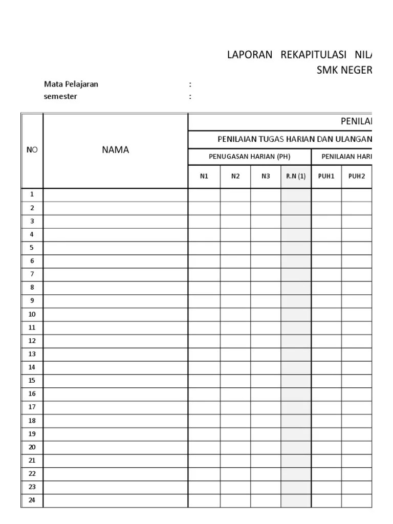 Format Laporan Nilai_guru MAPEL