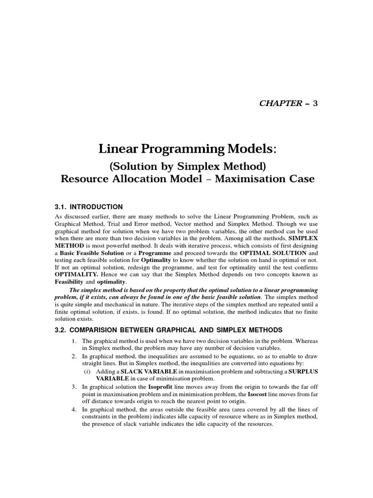 Linear Programming Simplex Method | PDF | Mathematical Optimization ...
