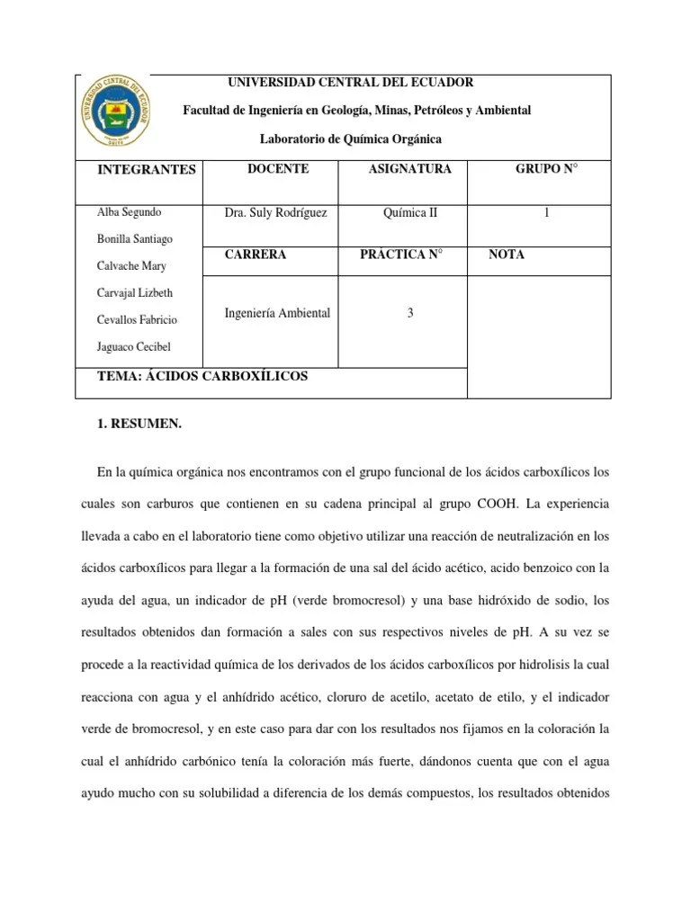 Ácidos Carboxílicos | PDF | Ácido Carboxílico | Ácido