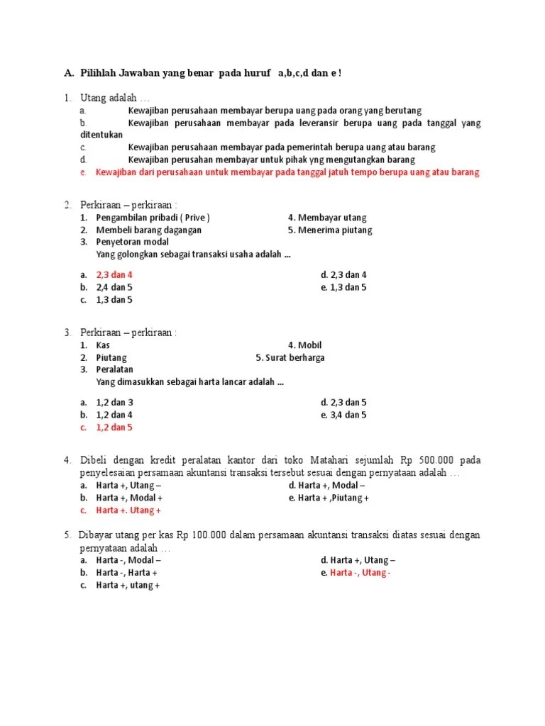 Pt astra international tbk termasuk dalam manufaktur, sub sektor otomotif dan komponen. Soal Pilihan Ganda Laporan Keuangan