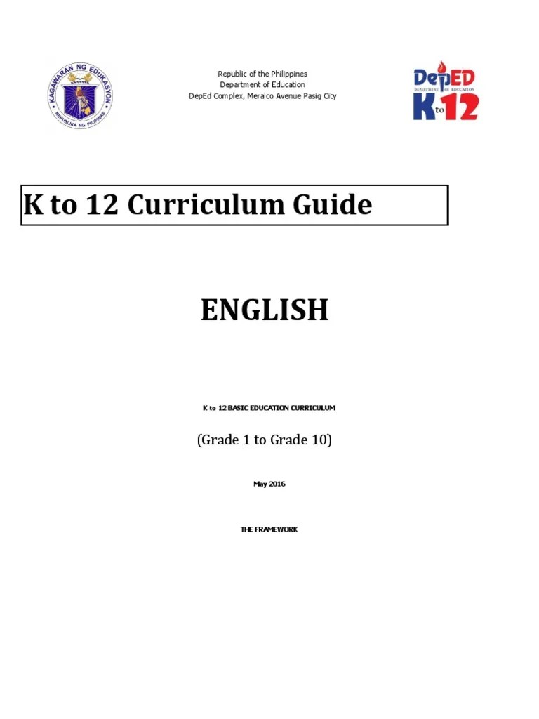 English Curriculum Guide Grade 1 | PDF | Curriculum | Educational Assessment