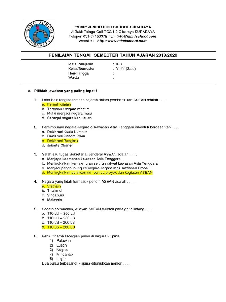 Soal Uts Ips KLS 8 | PDF