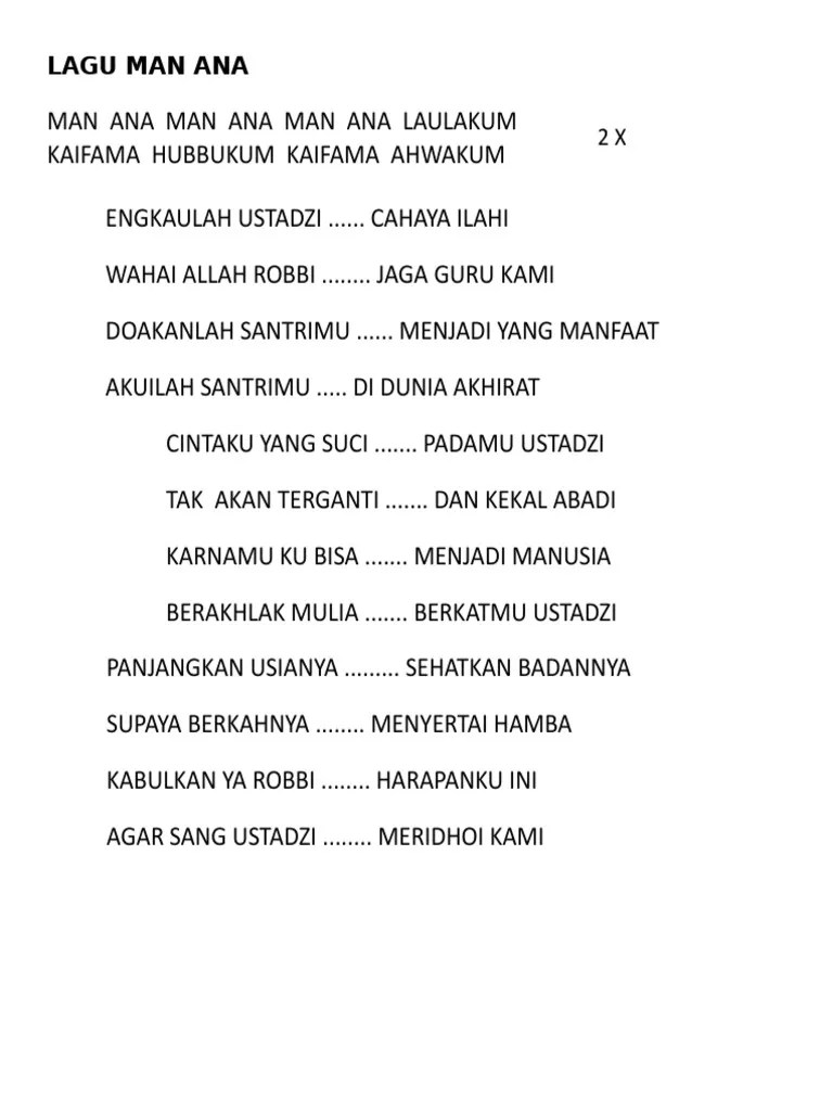 Download lagu ustadzi kh salimul apip mp3 dan mp4 di metrolagu. Man Ana Pdf