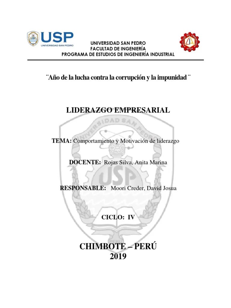 Comportamiento Y Motivación De Liderazgo | PDF | Motivación | Motivacional