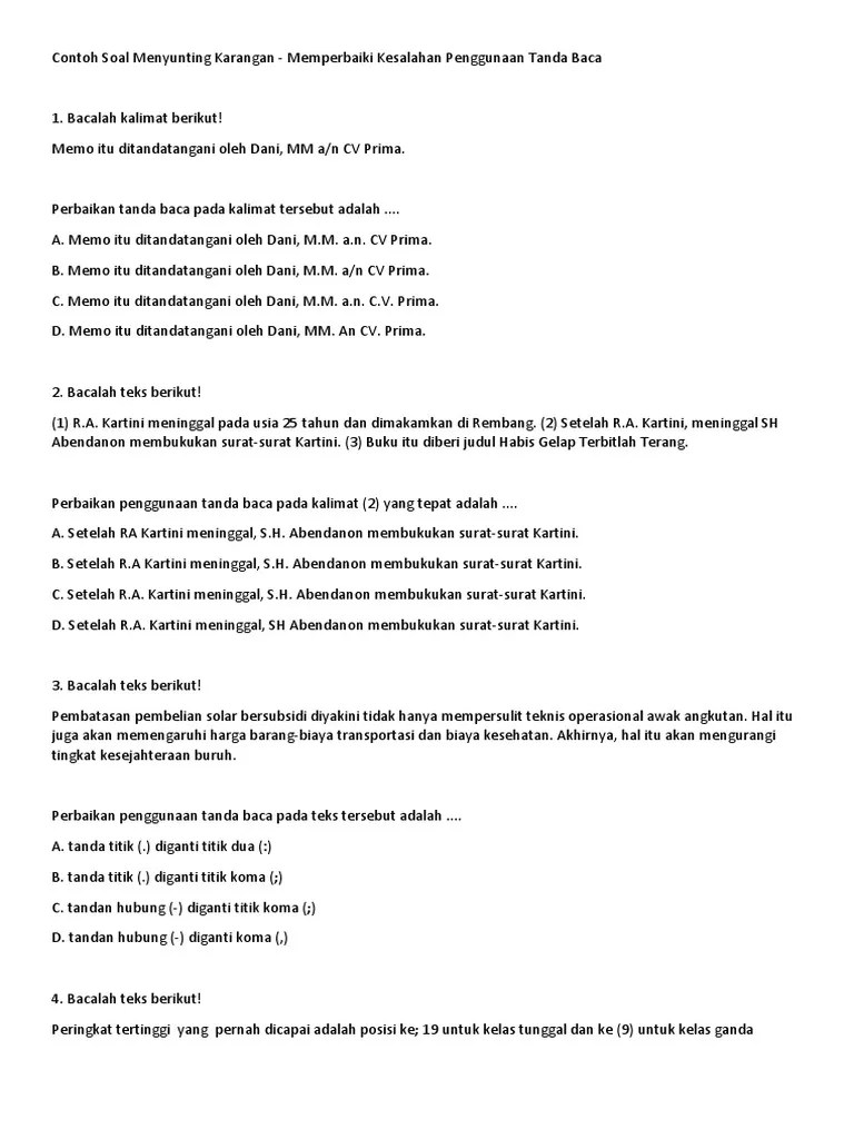 Contoh Soal Menyunting Karangan | PDF