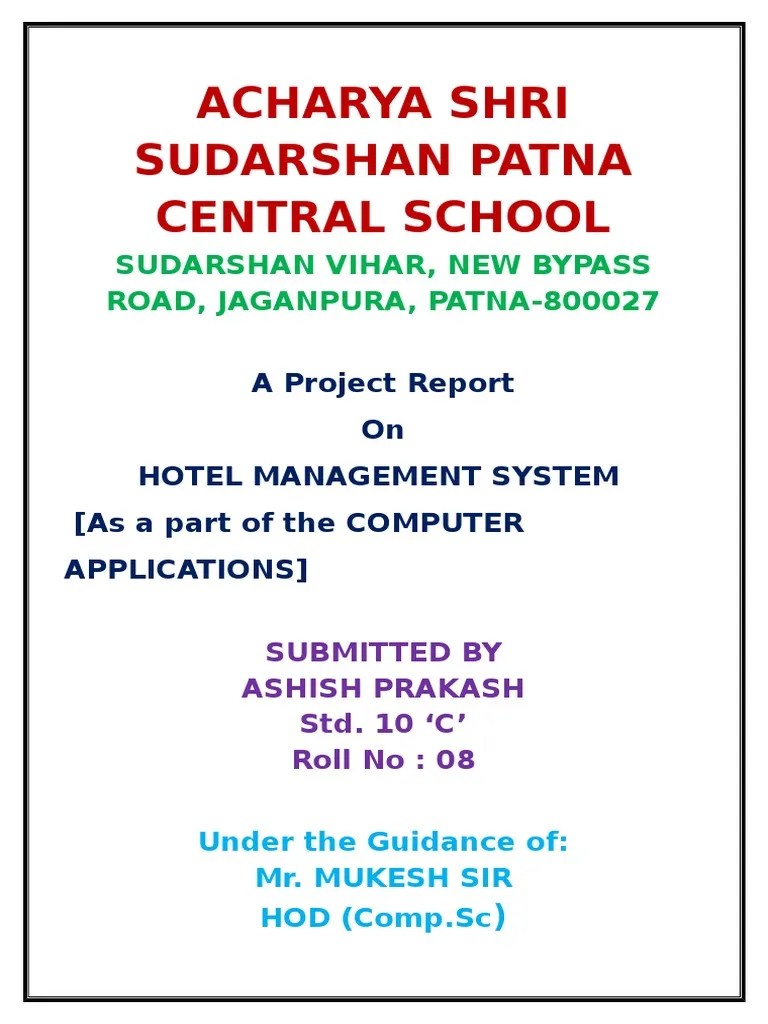 Hotel Management System | PDF | Microsoft Access | Object Oriented ...