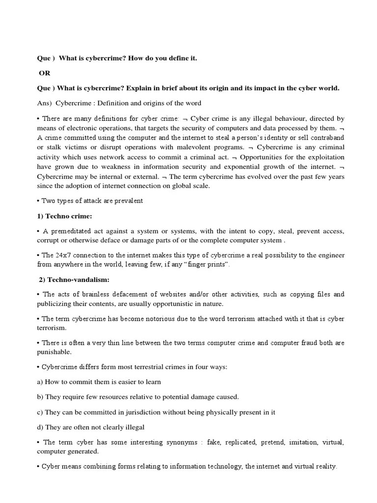 Cybersecurity Notes | PDF | Cybercrime | Computer Security