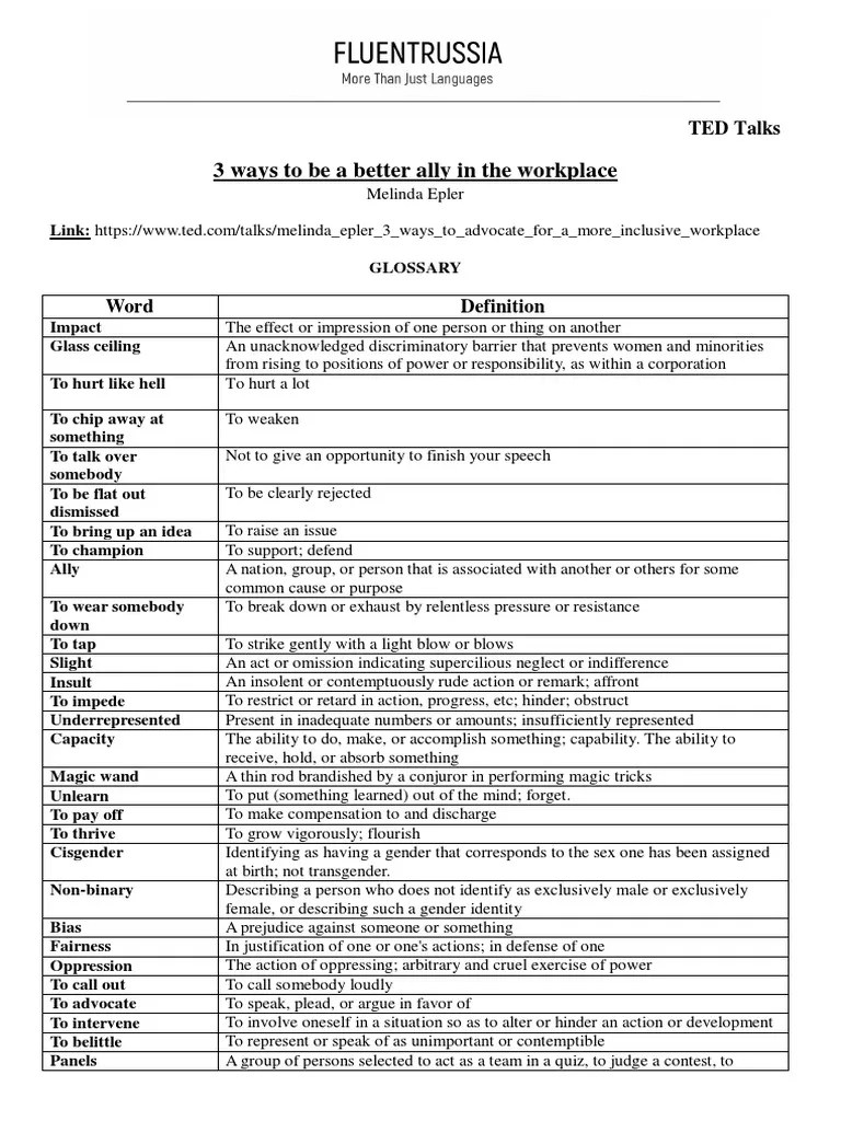 3 Ways To Be A Better Ally In The Workplace And Advocate For Inclusion | PDF | Prejudices | Gender