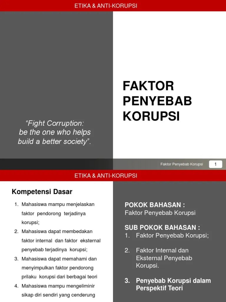 Bab Faktor Penyebab Korupsi New 02122019 | PDF