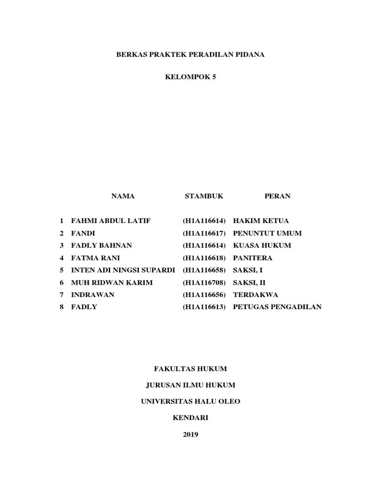 Berkas Praktek Peradilan Pidana | PDF