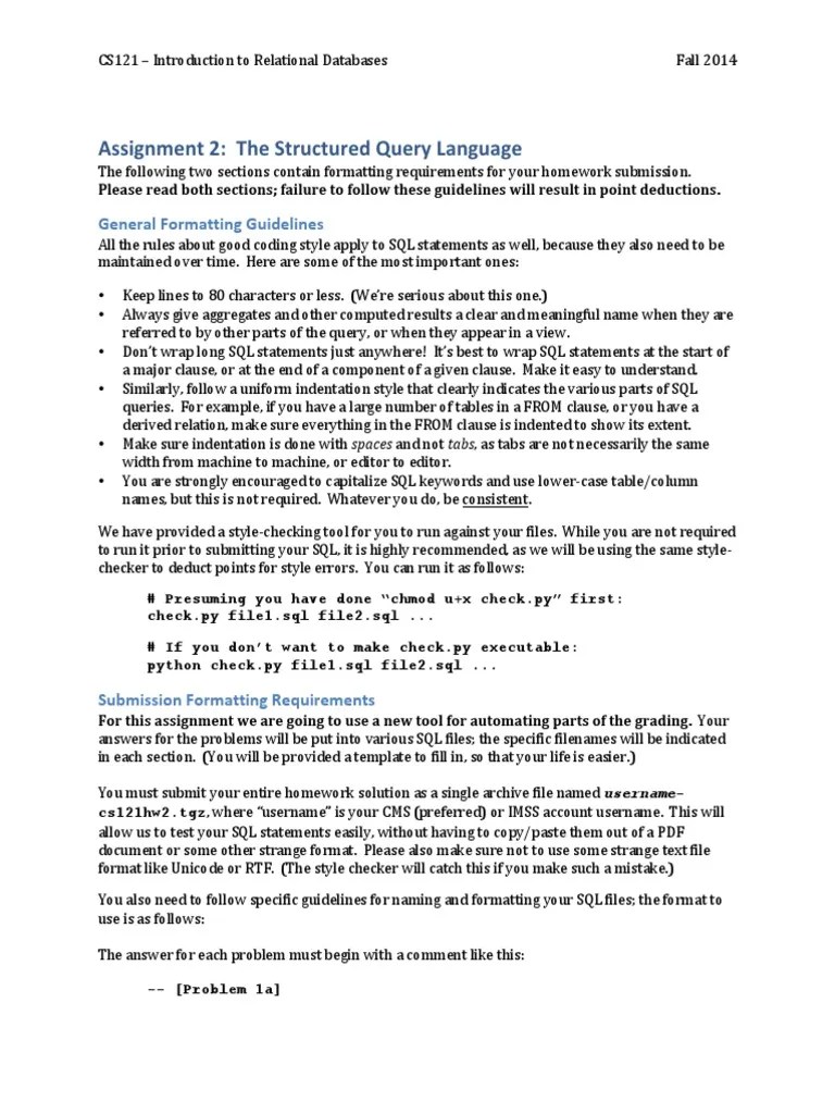 Assignment 2 | PDF | Relational Model | Relational Database
