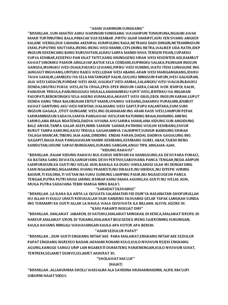 Maybe you would like to learn more about one of these? Ajian Waringin Sungsang Pdf
