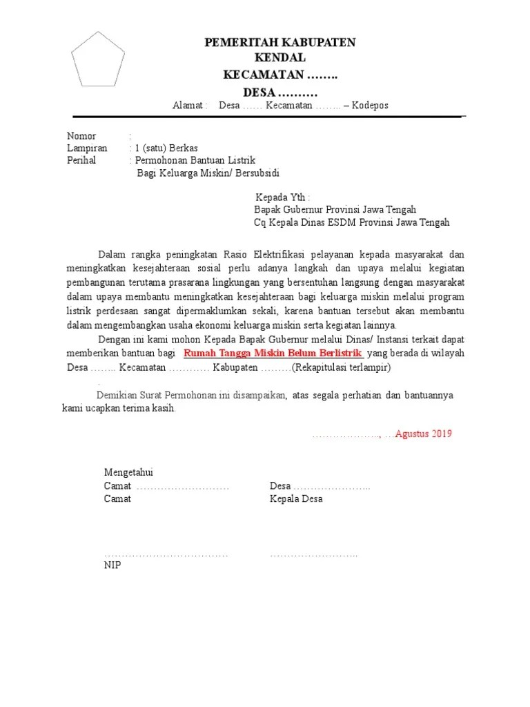 Surat Permohonan Desa | PDF