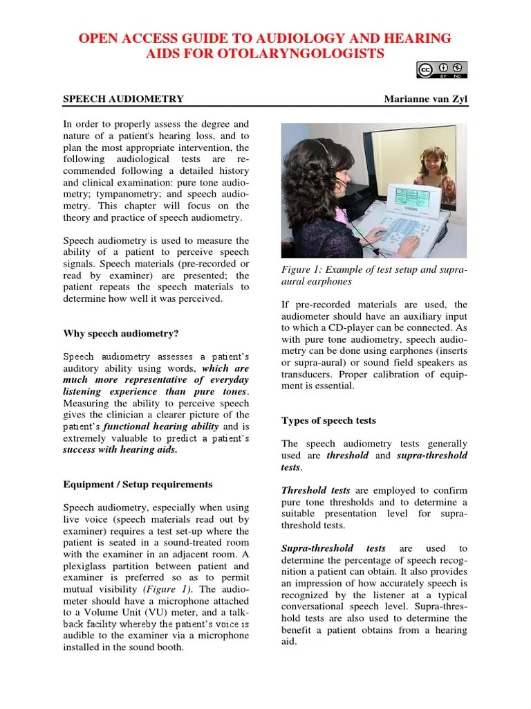 Assessing Hearing Through Speech: An Overview Of Speech Audiometry And ...
