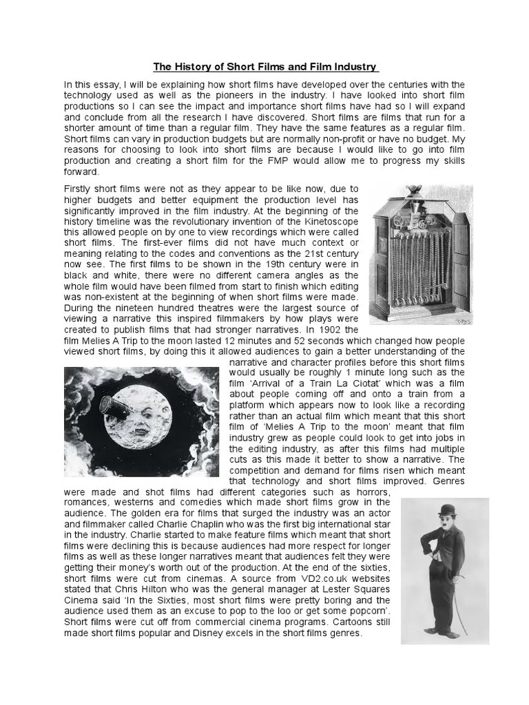 The History Of Short Films And Film Industry | PDF | Camera | Media Technology