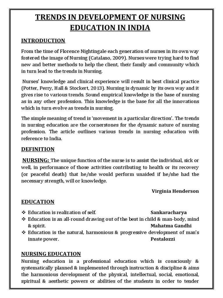 INTRODUCTION MSC 1t Yr Nursing Education | PDF | Nurse Practitioner | Nursing