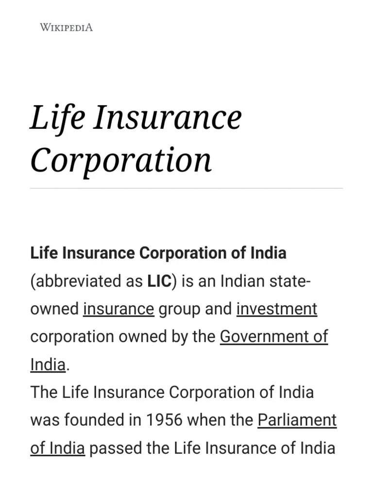 Life insurance corporation