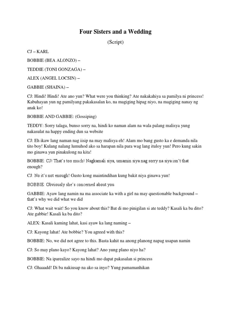 Four Sisters And A Wedding | PDF