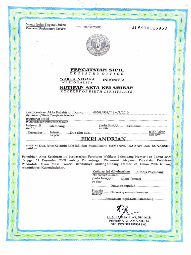 Scan Akta Kelahiran PDF | PDF