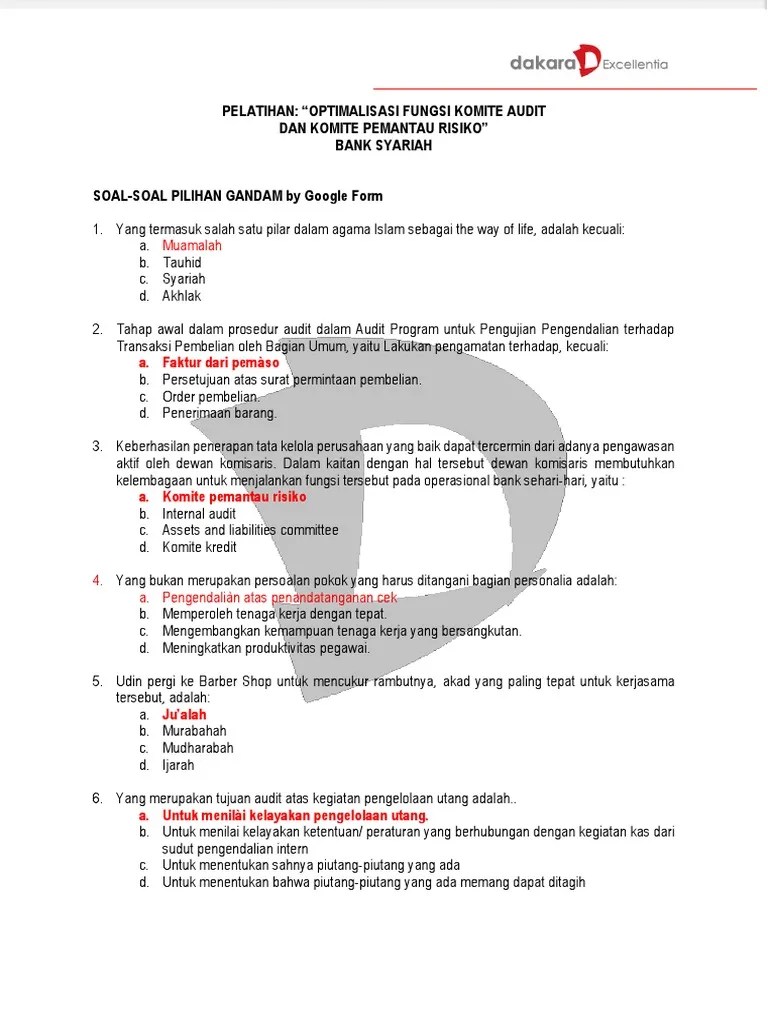 Matriks 20 Soal Pilihan Ganda Durasi Tiap Soal 3 Menit Ppt Download Soal yang lebih jelas klik saja.
