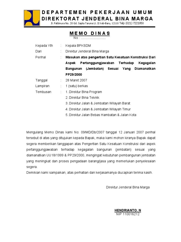 • halaman judul contoh lampiran 1. Contoh Memo Dinas