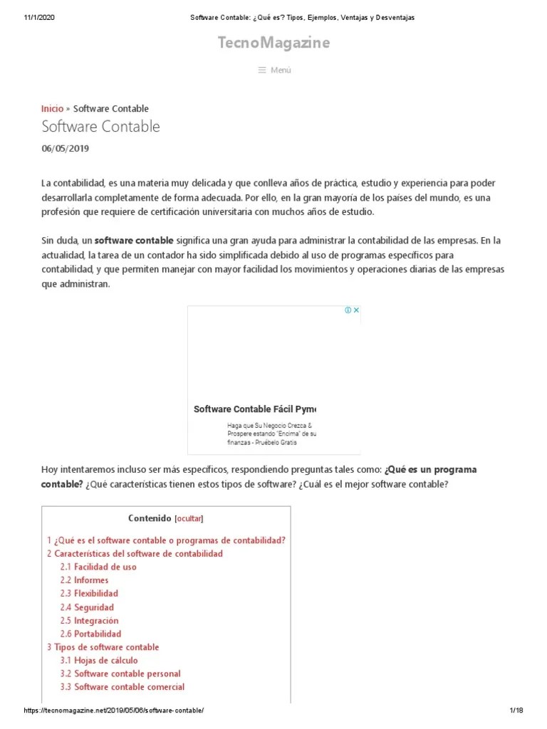 Software Contable_ ¿Qué Es_ Tipos, Ejemplos, Ventajas Y Desventajas | PDF | Software ...