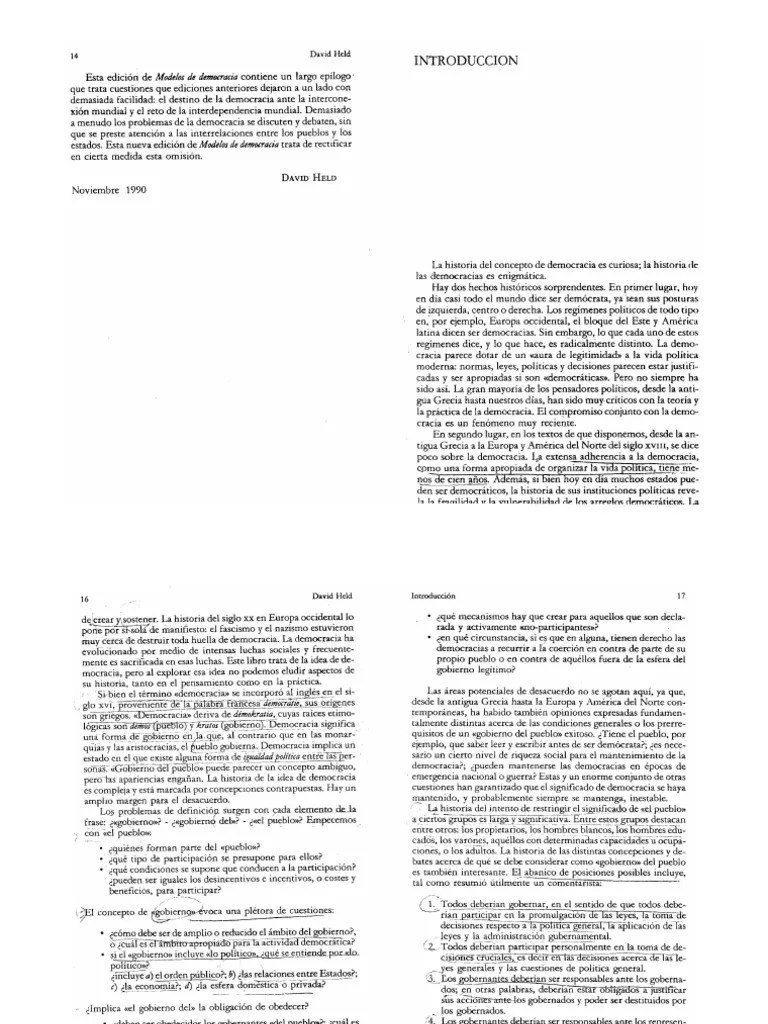 Modelos De Democracia Clasicos PDF | PDF