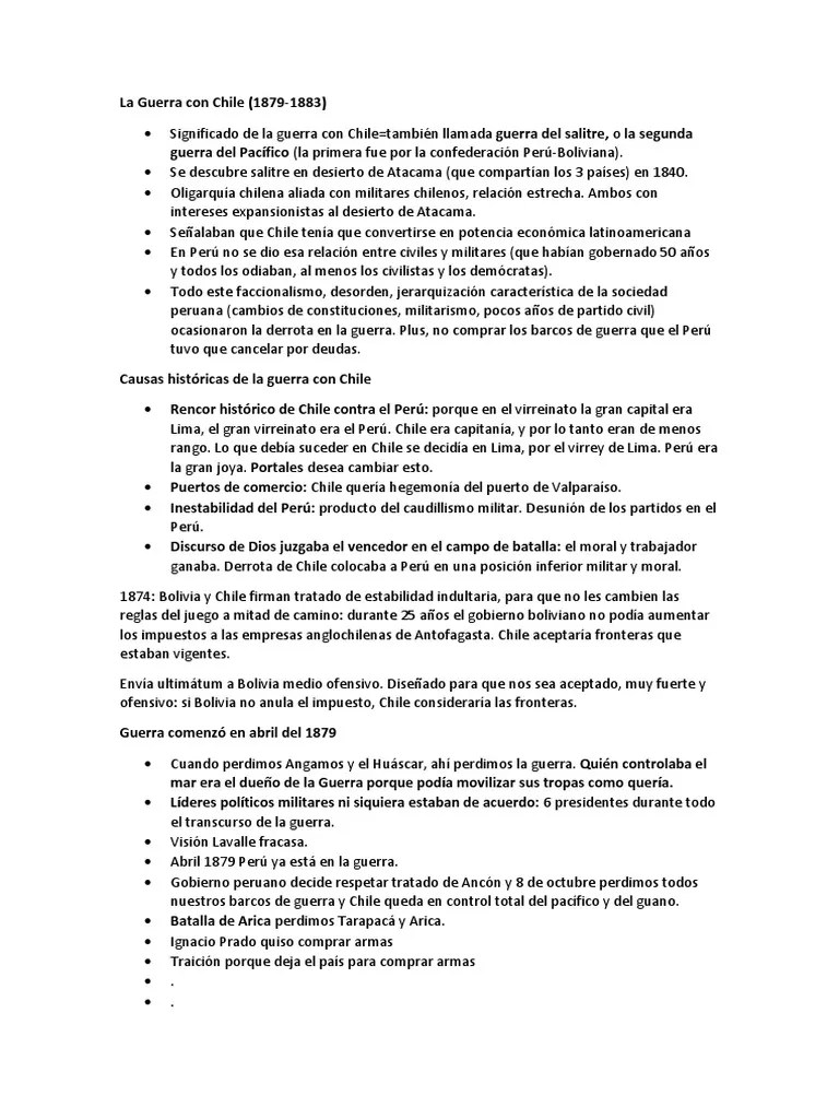 La Guerra Con Chile | PDF | América Del Sur | Militar