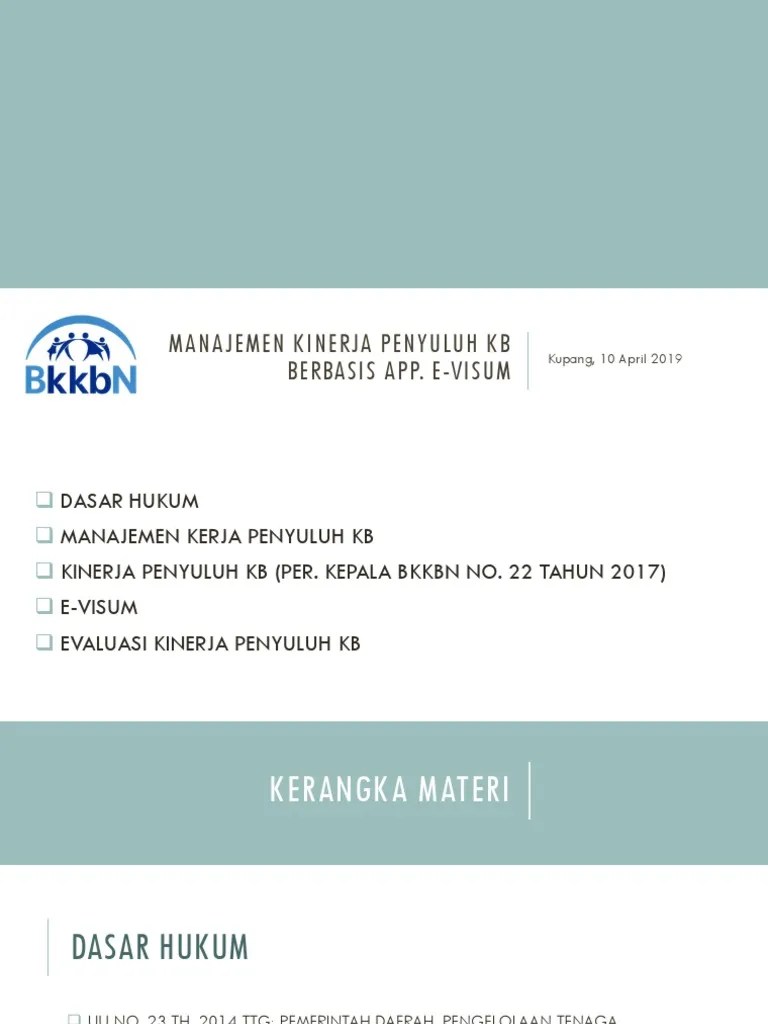 Manajemen Kinerja Penyuluh KB Berbasis E-Visum (10042019) | PDF